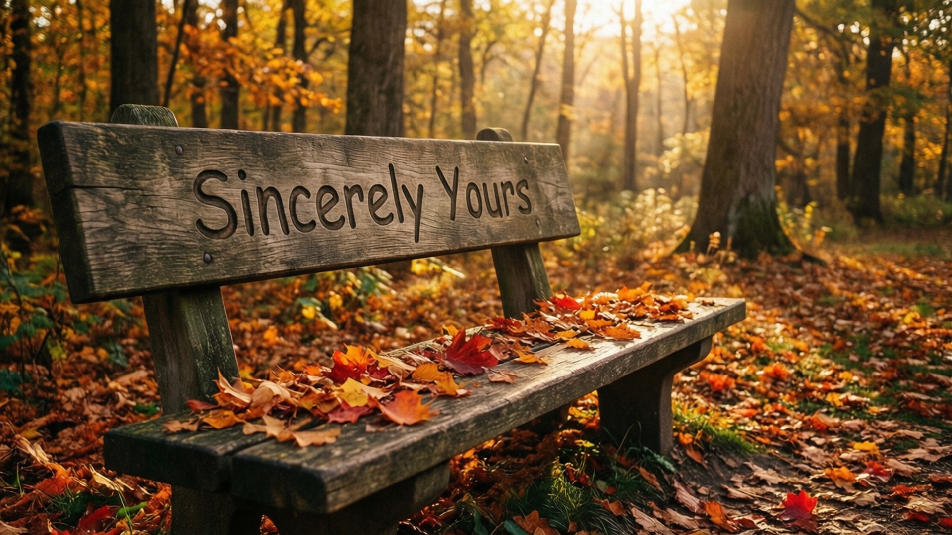 Autumn Bench Carving by Wallpapers.art Studio