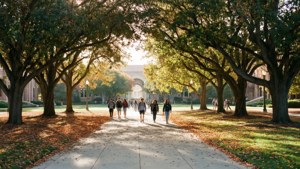 Autumn Campus Walkway