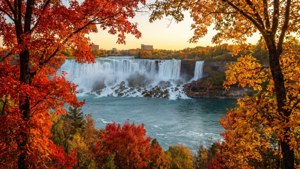 Autumn Colors Over Falls