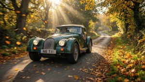 Autumn Drive in a Classic