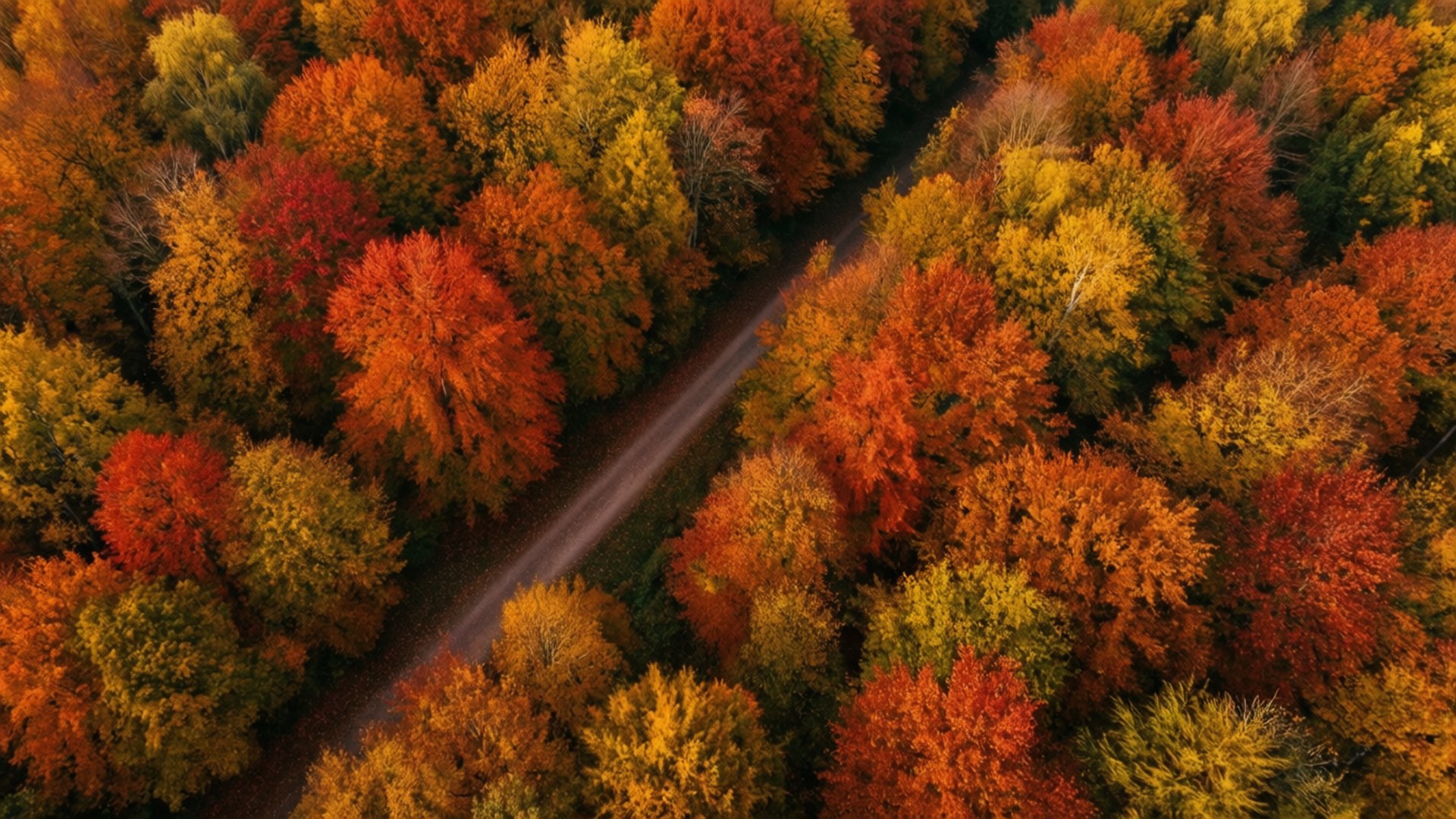 Autumn Forest Aerial by Wallpapers.art Studio