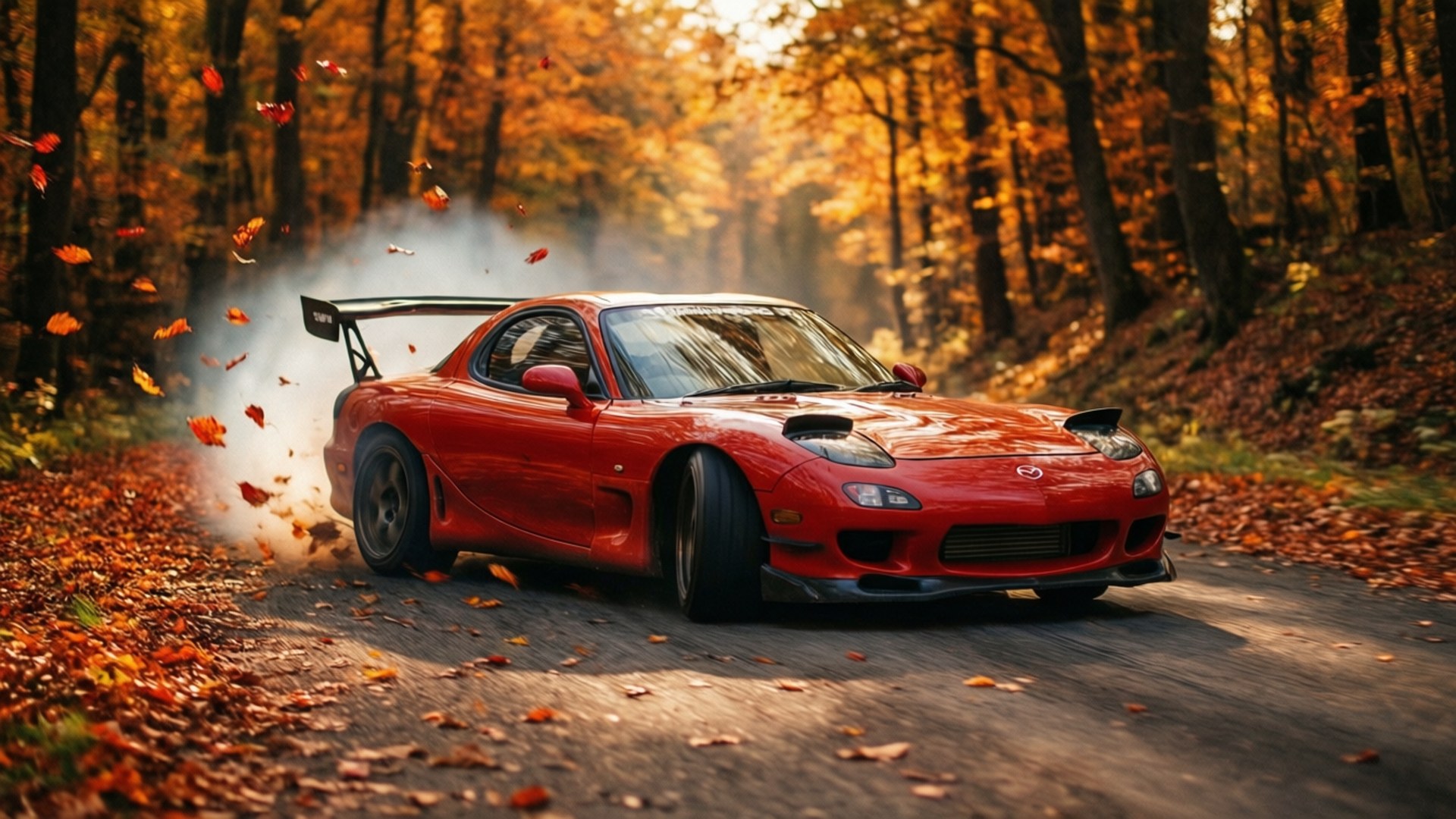 Autumn Forest Drift by Wallpapers.art Studio