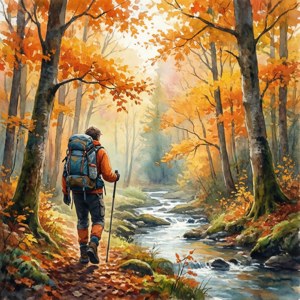 Autumn Forest Watercolor