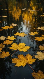 Autumn Leaves on Water