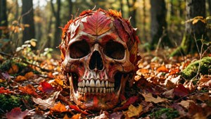 Autumn Leaves Skull