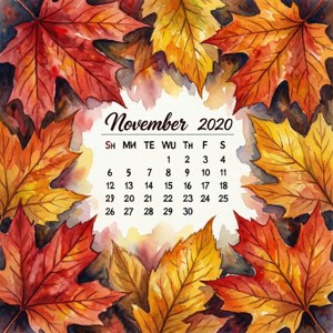 Autumn Leaves Watercolor Calendar