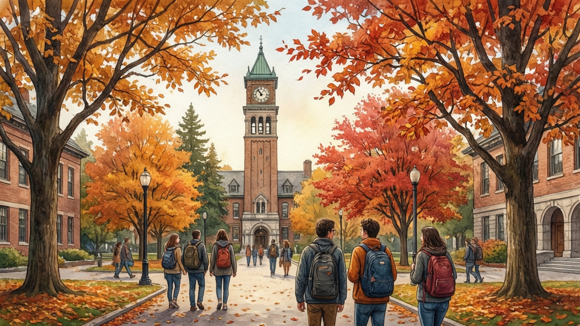 Autumn on Main Mall by Wallpapers.art Studio