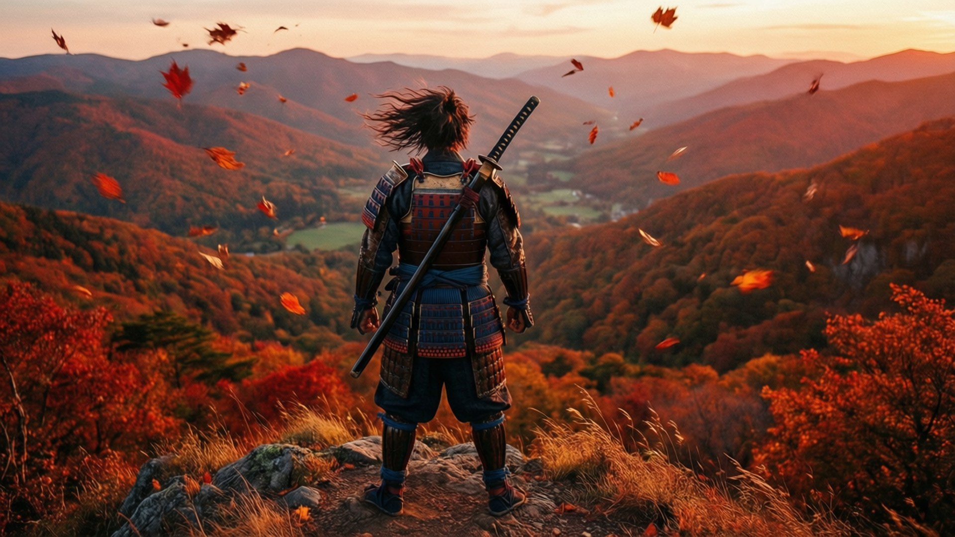 Autumn Ridge Silhouette by Wallpapers.art Studio