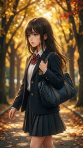 Autumn School Girl