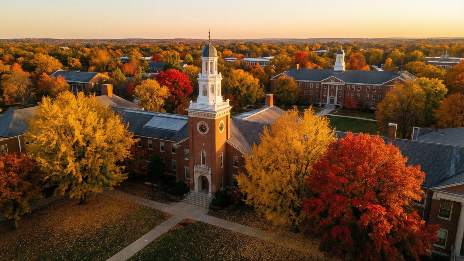 Autumn Splendor Over Campus by Wallpapers.art Studio