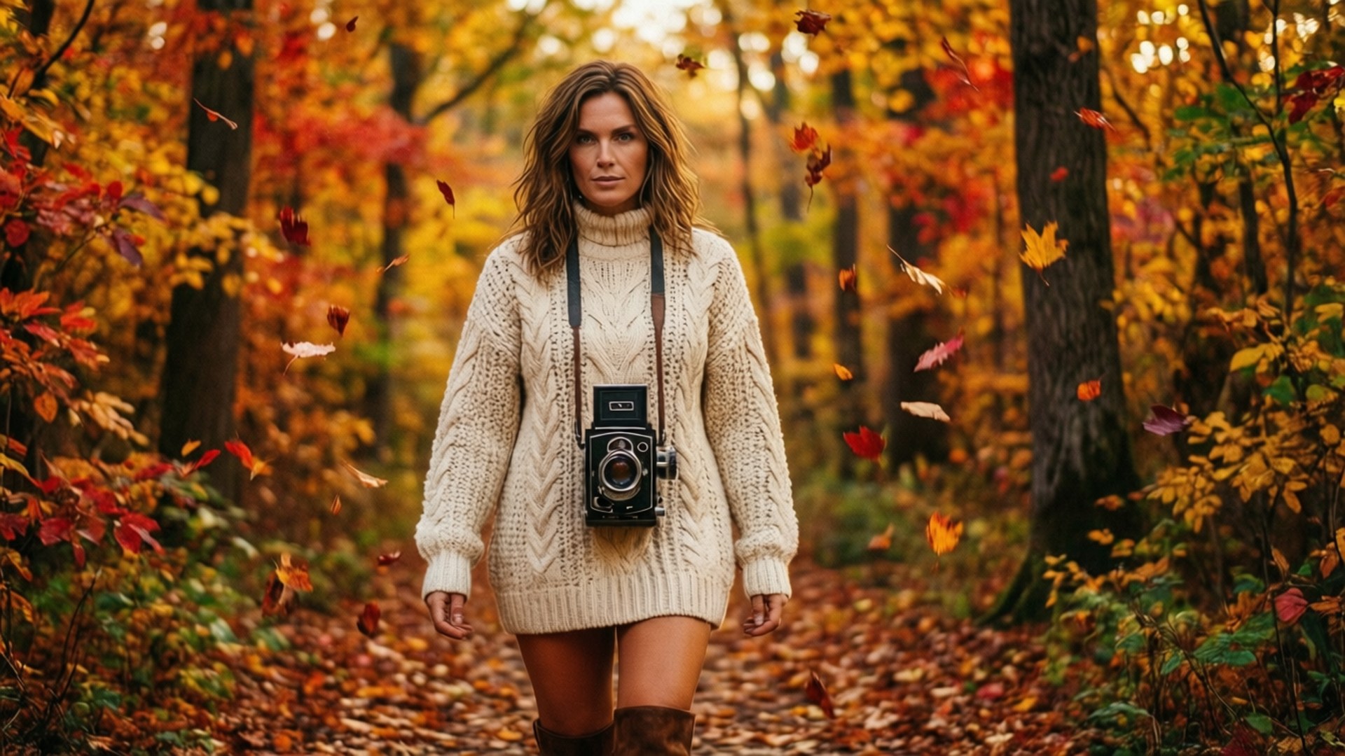 Autumn Stroll Explorer by Wallpapers.art Studio