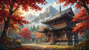 Autumn Temple Serenity
