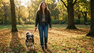 Autumn Walk with Dog