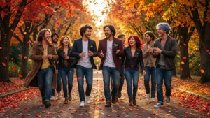 Autumn Walk with Friends