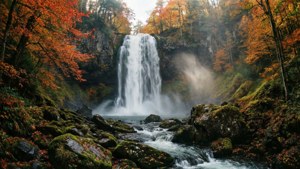 Autumn Waterfall Glory