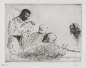 Avant le repas à Emmaus