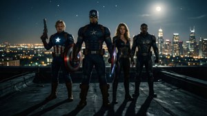 Avengers Rooftop Night