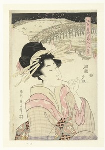 Avondgloed te Ryogoku
