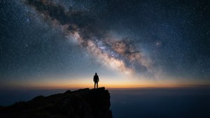 Awesome Lone Figure Galaxy