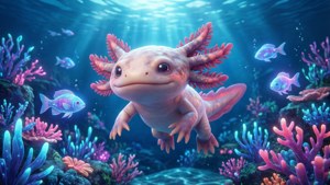 Axolotl Underwater