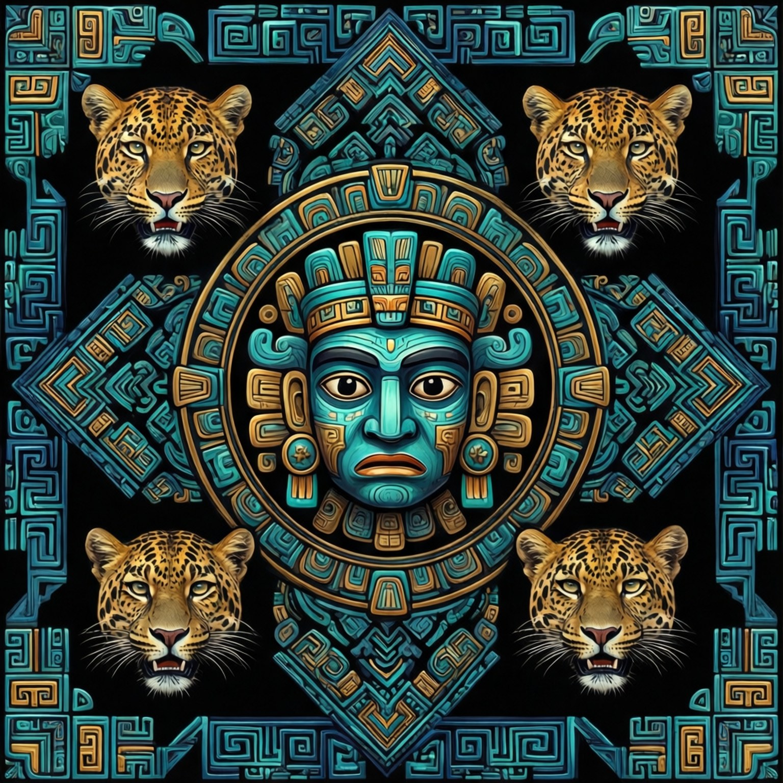 Aztec Symmetry by Wallpapers.art Studio