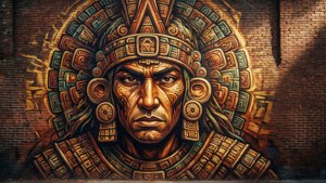 Aztec Warrior Mural