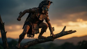 Azteca Warrior Silhouette