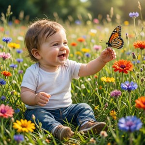 Baby and Butterfly