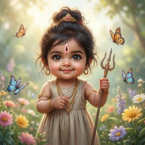 Baby Durga Playful