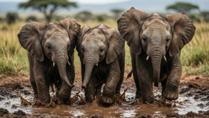 Baby Elephant Mud