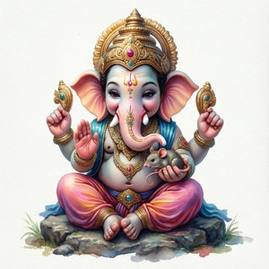 Baby Ganesha with Mouse