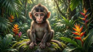 Baby Monkey in Jungle