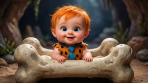 Baby Pebbles in Crib