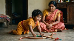 Baby Rama with Mother Kaushalya