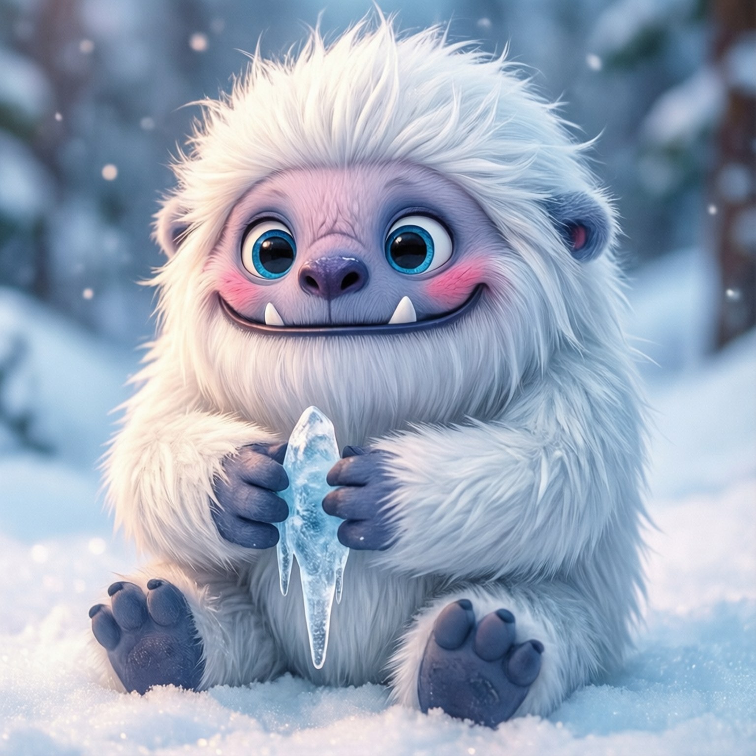 Baby Yeti Playtime by Wallpapers.art Studio