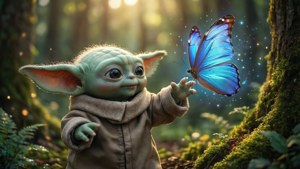 Baby Yoda and the Butterfly