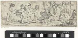 Bacchanaal met saters en putti