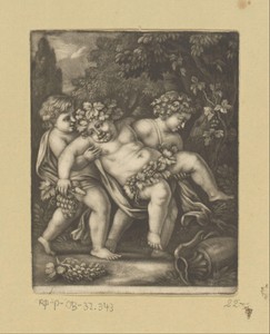 Bacchus als kind getild door twee jongens