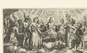 Bacchus biedt Jupiter wijn aan