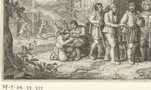 Bacchus met wijn bij boeren