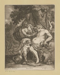 Bacchus omringd door saters