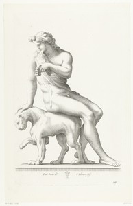 Bacchus zit op een tijger