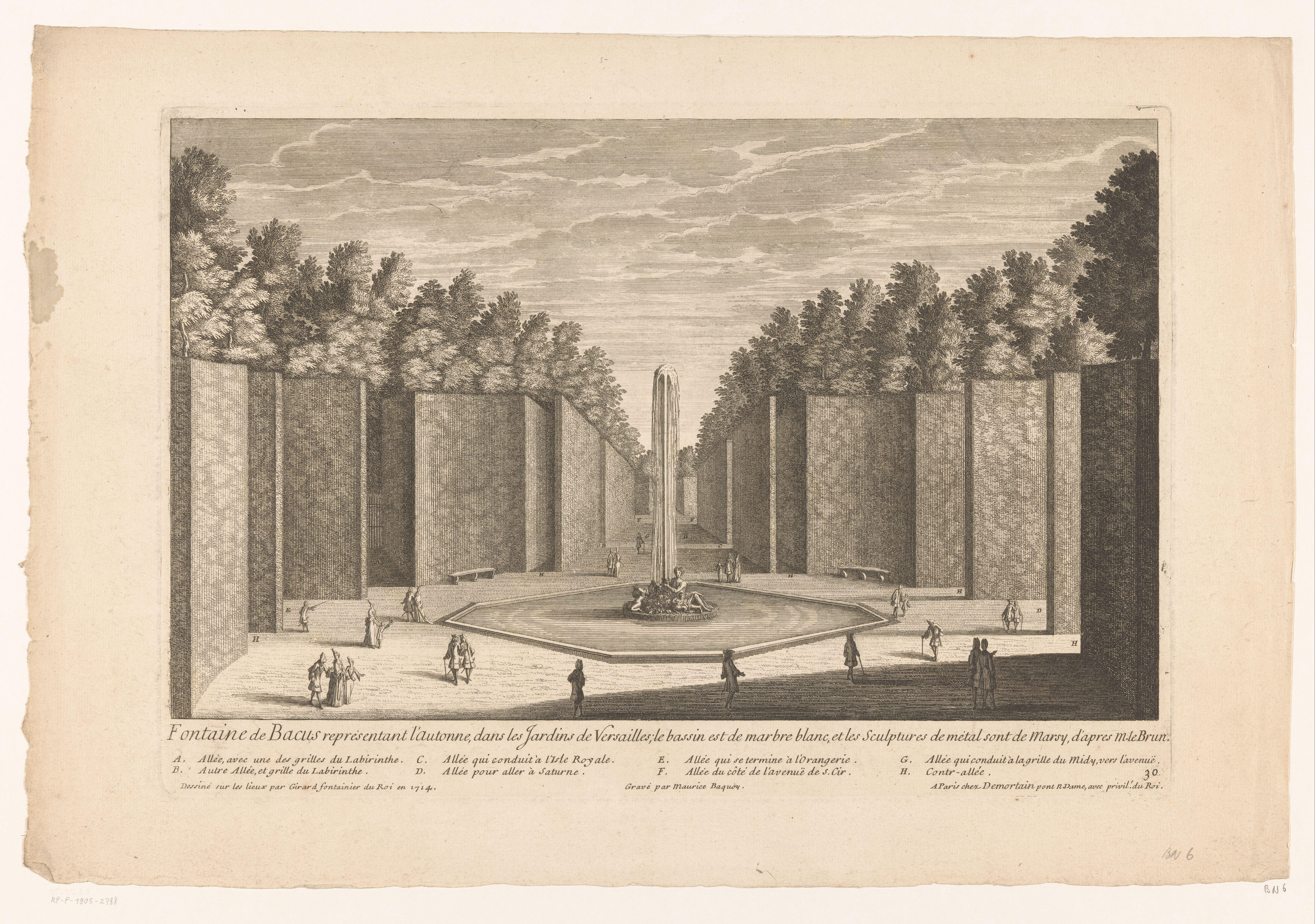 Bacchusfontein in de tuinen van Versailles by Maurice Baquoy