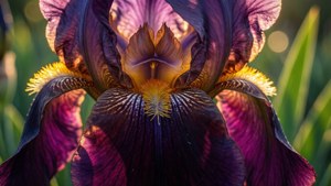 Backlit Bearded Iris