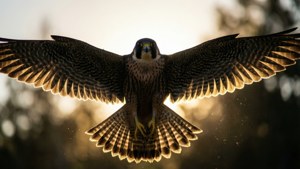 Backlit Falcon Glory