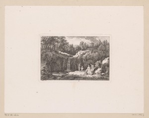 Badende herders bij waterval