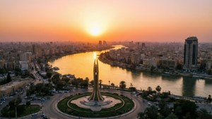 Baghdad Sunset Aerial