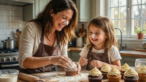Baking Cupcakes with Mom
