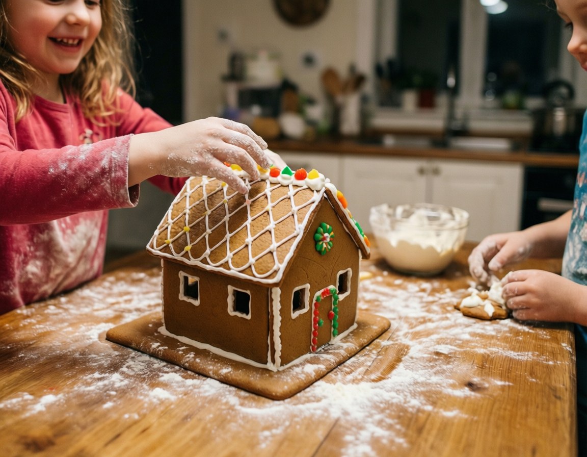 Baking Gingerbread House by Wallpapers.art Studio