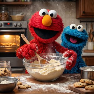 Baking with Cookie Monster